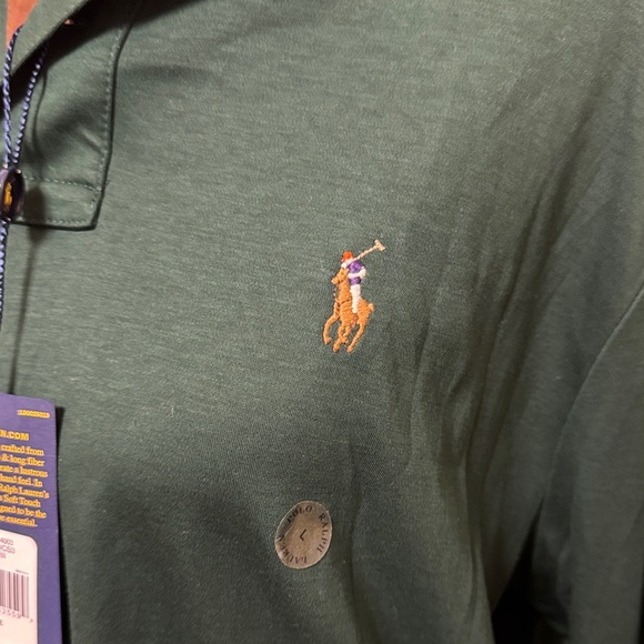 Ralph Lauren Men's Deep Green Polo Long  Sleeve Men’s Shirt Size L NWT. - Picture 6 of 9